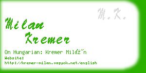 milan kremer business card